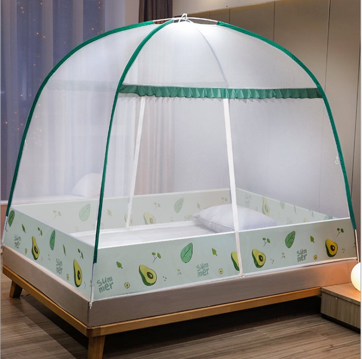 Installation-Free Household Mosquito Met 1.8m Foldable Thick Dome Full Bottom 2.0 Tent Mosquito Net
