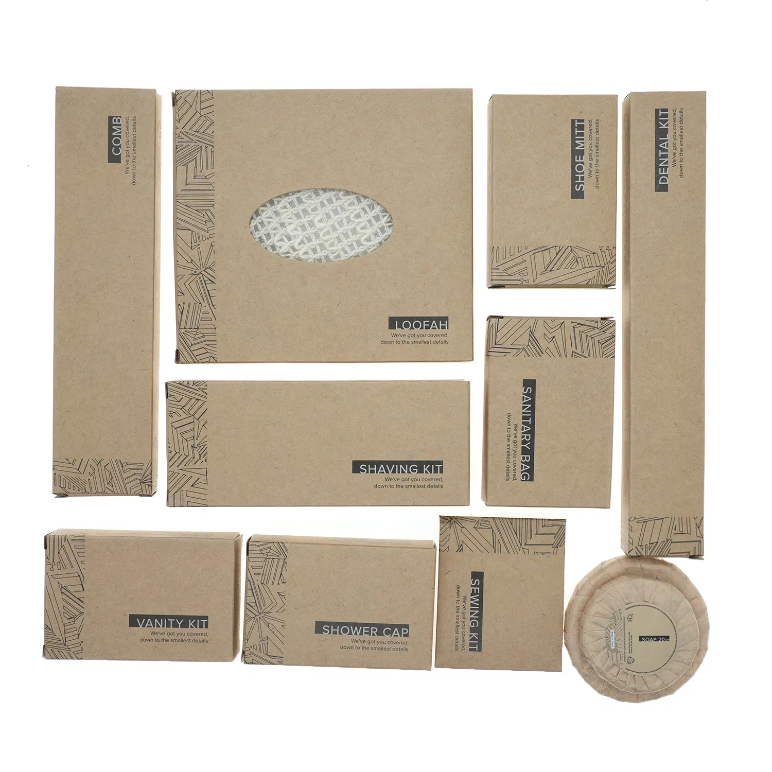 Eco-Friendly Hotel Amenities in Recyclable Kraft Box for Guest Room