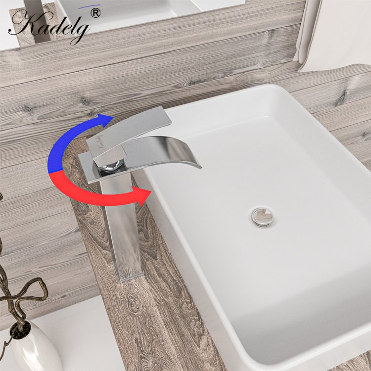 Bathroom Accessories Faucet Deck Mounted Silver Color Basin Faucet