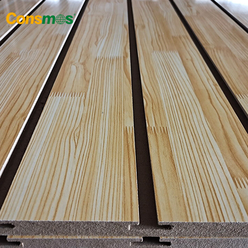 Wholesale 1220X2440mm Grooved Melamine Slotted MDF Board Panel for Furniture