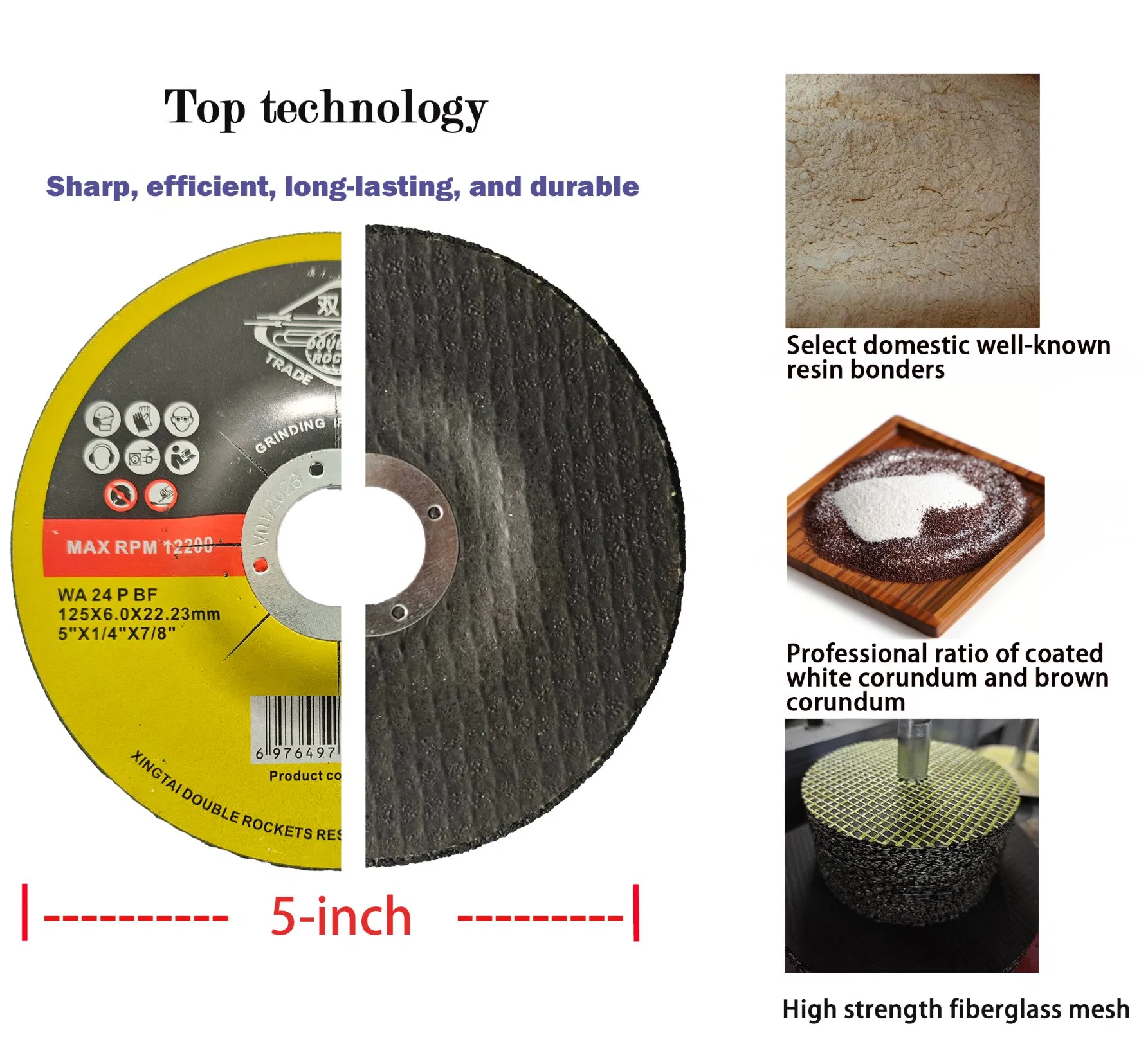 Шлифовальный круг 115x6x22.23 мм, 6 мм, для стали