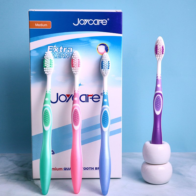 High Quality Teeth Care Wavy Nylon Bristles Anti-Slip Handle Toothbrush