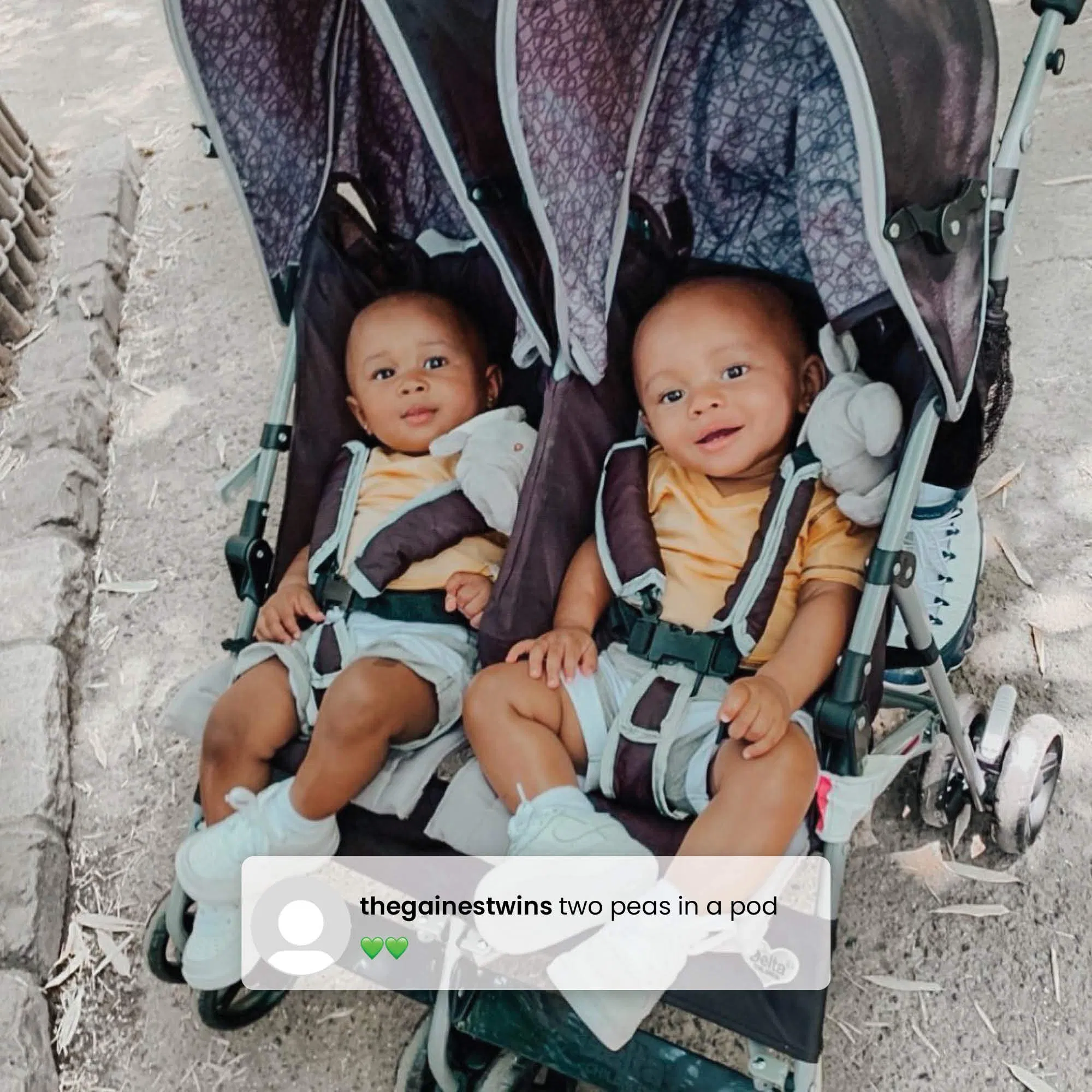 Current Season Side by Side Recline Storage Compact Fold Grey Stroller