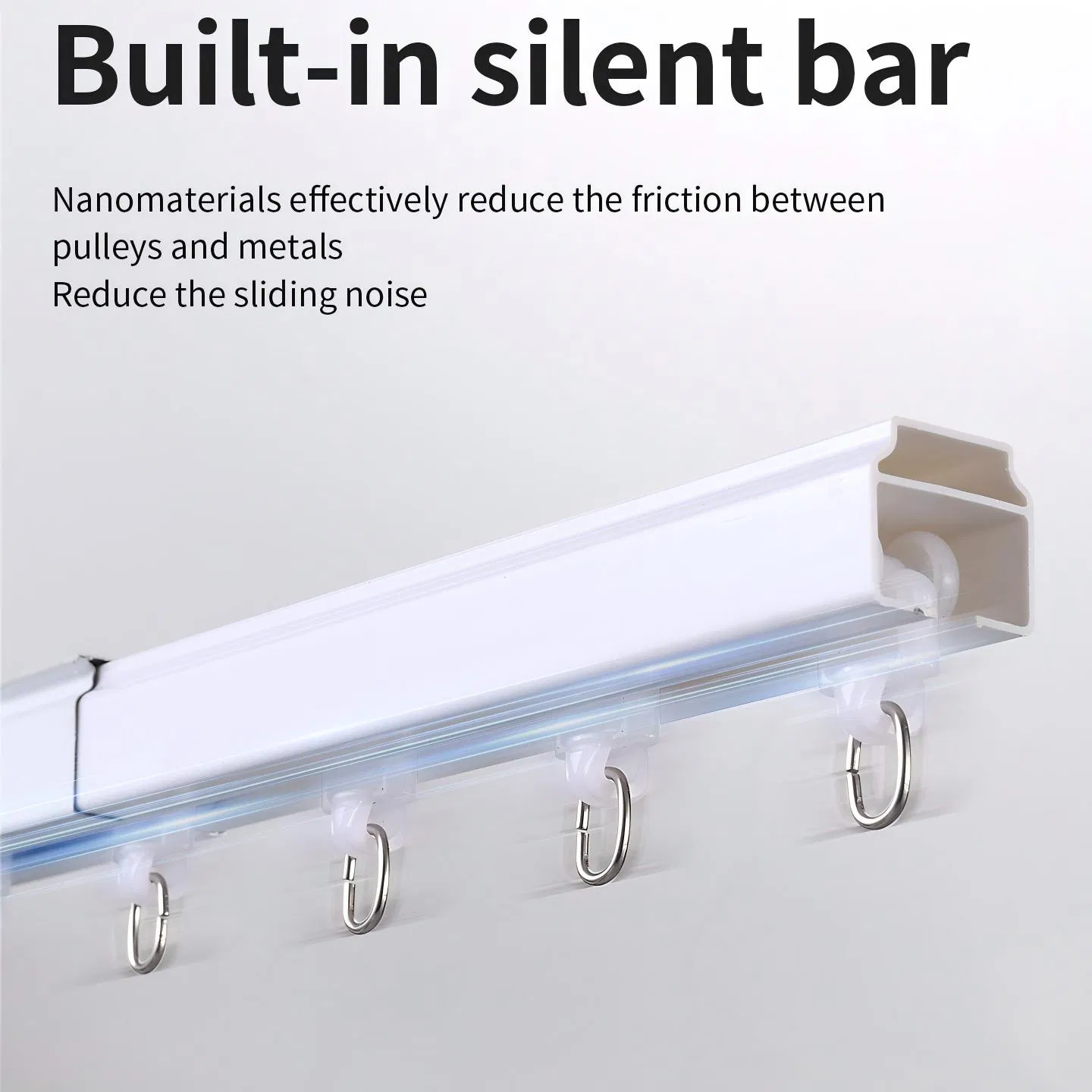 Modern Style Aluminum Alloy Square Curtain Track for Conference Room Window Shading