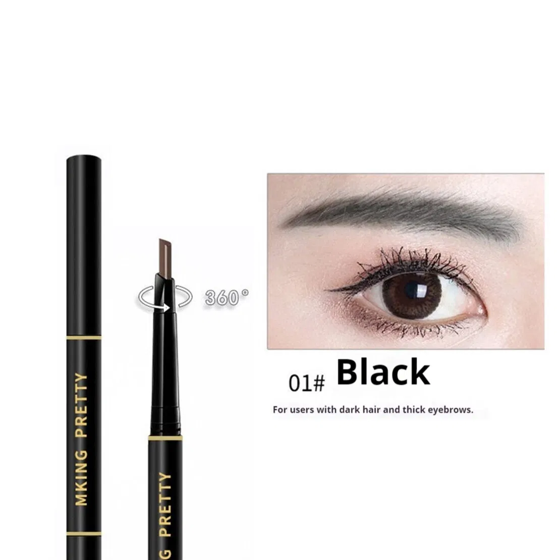 Eyebrow Pencil and Highlighter Duo Stick for Defining and Illuminating