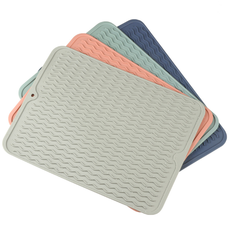 Kitchen Accessories Dish Mat Silicone Heat-Insulating Dining Table Mat Wave Groove Cup Mat