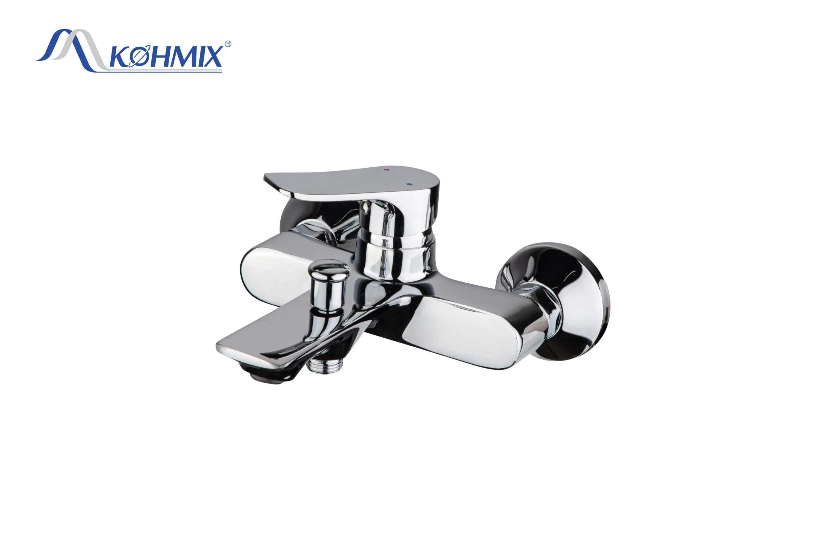 Kohmix Chrome Hot/Cold Rainfall Shower Faucet Wall Mounted Bathtub Faucet