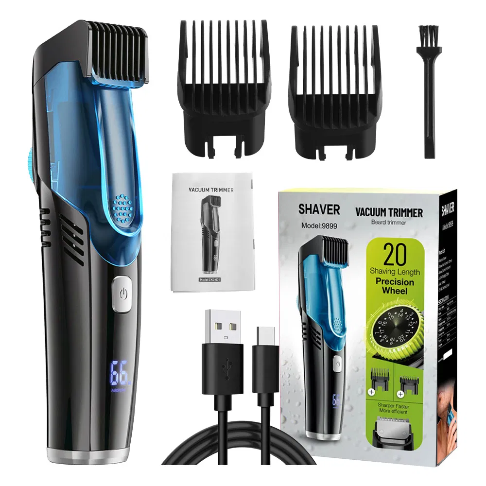 Automatic Suction Hair Clipper LCD Digital Display Electric Hair Clipper Low Noise Waterproof Shaver