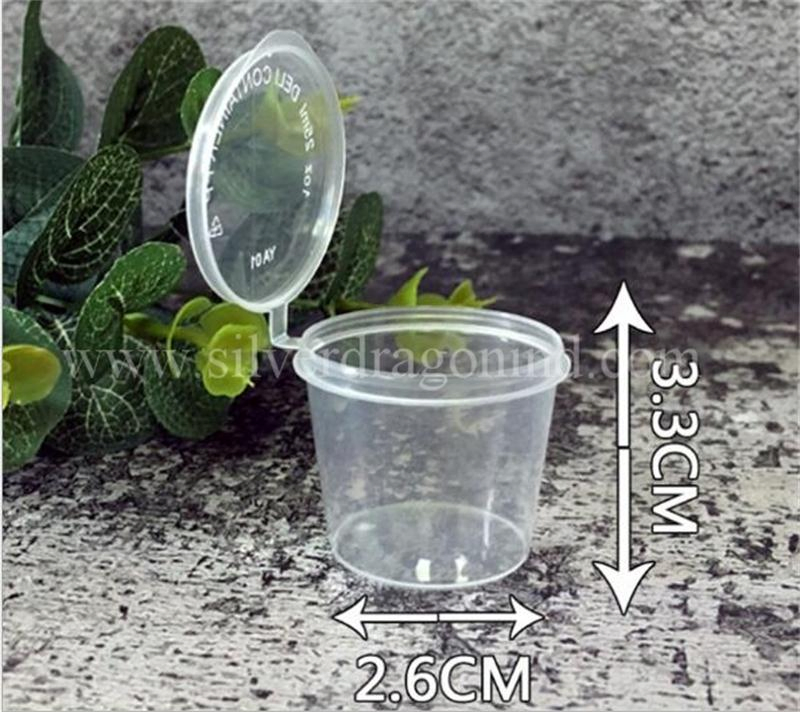 Food Grade Clear 25ml 1oz Plastic PP Bowl with Lid Sauce Box