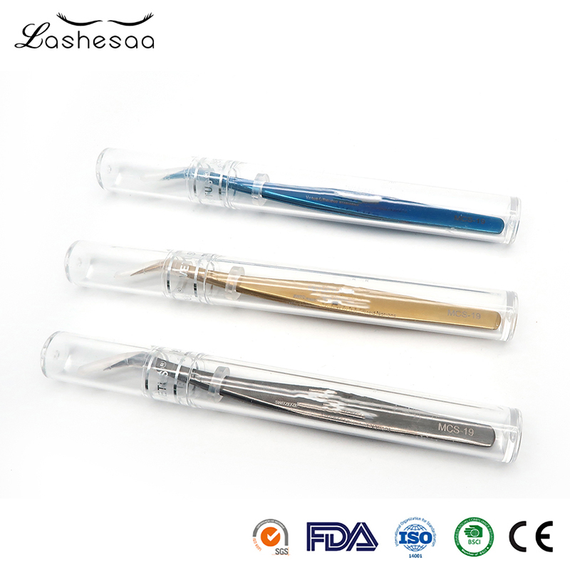 Mengfan Tweeze Hair Removal China Stainless Steel Tweezers Supplier Ready to Ship Tweezers False Eyelash 90 Degree Russian Volume Tweezers Private Label