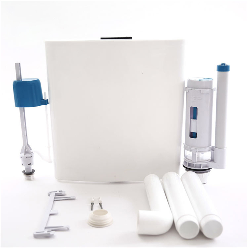Wall-Hung Plastic Toilet Flush Cistern with Dual-Flush Control Button, Lower Cistern Design, and High/Low Pressure Fittings in Multiple Colors Water Tank