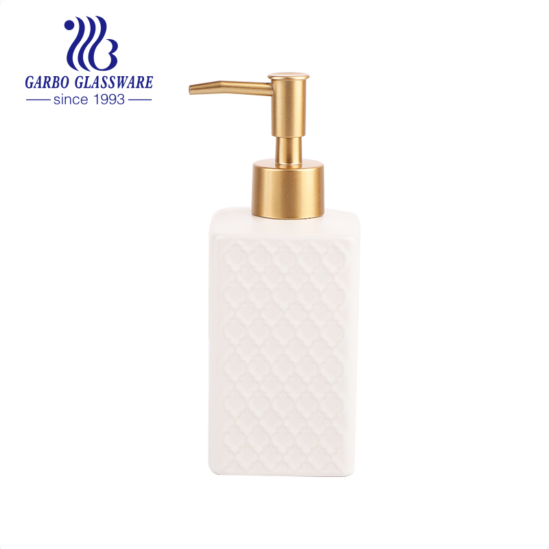 Wholesale Bathroom Black Ceramic Shampoo Soap Dispenser Refillable Liquid Washing Pump Bottle