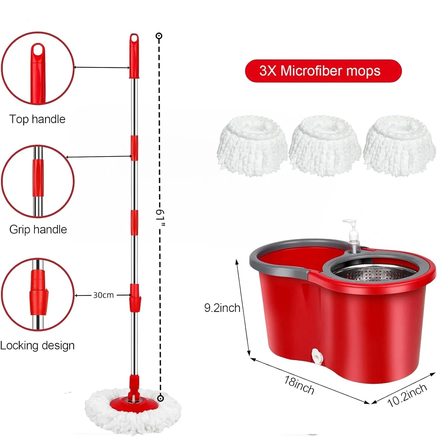 Ultimate Microfiber Spin Mop System for Deep Floor Cleaning