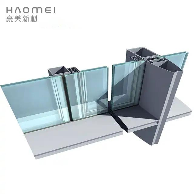 China Supplier 6063 Anodized Frame Custom Extrusion Curtain Wall Aluminum Profile