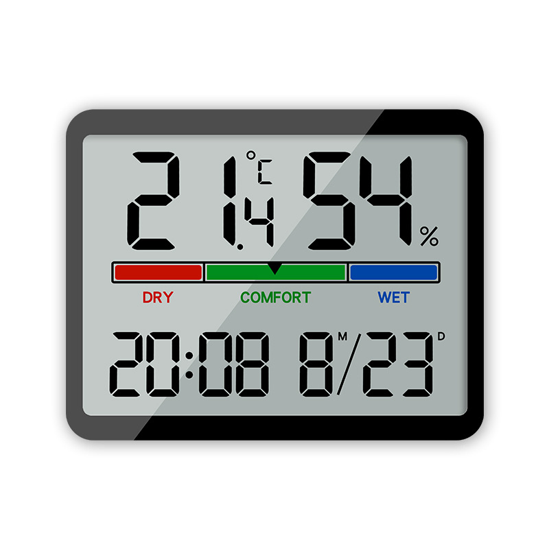 Simple Digital Clock, Wall Mounted LCD Small Alarm Clock, Multi-Function Warm Temperature Electronic Clock