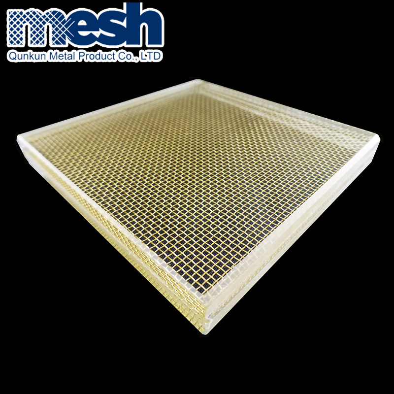 Brass Metal Wire Mesh Use Architectural Laminated Glass