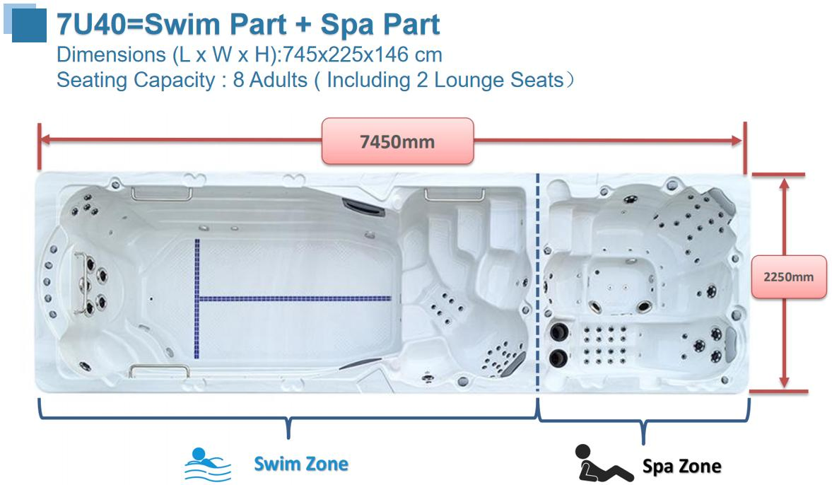 Плавательный СПА-бассейн с функцией серфинга