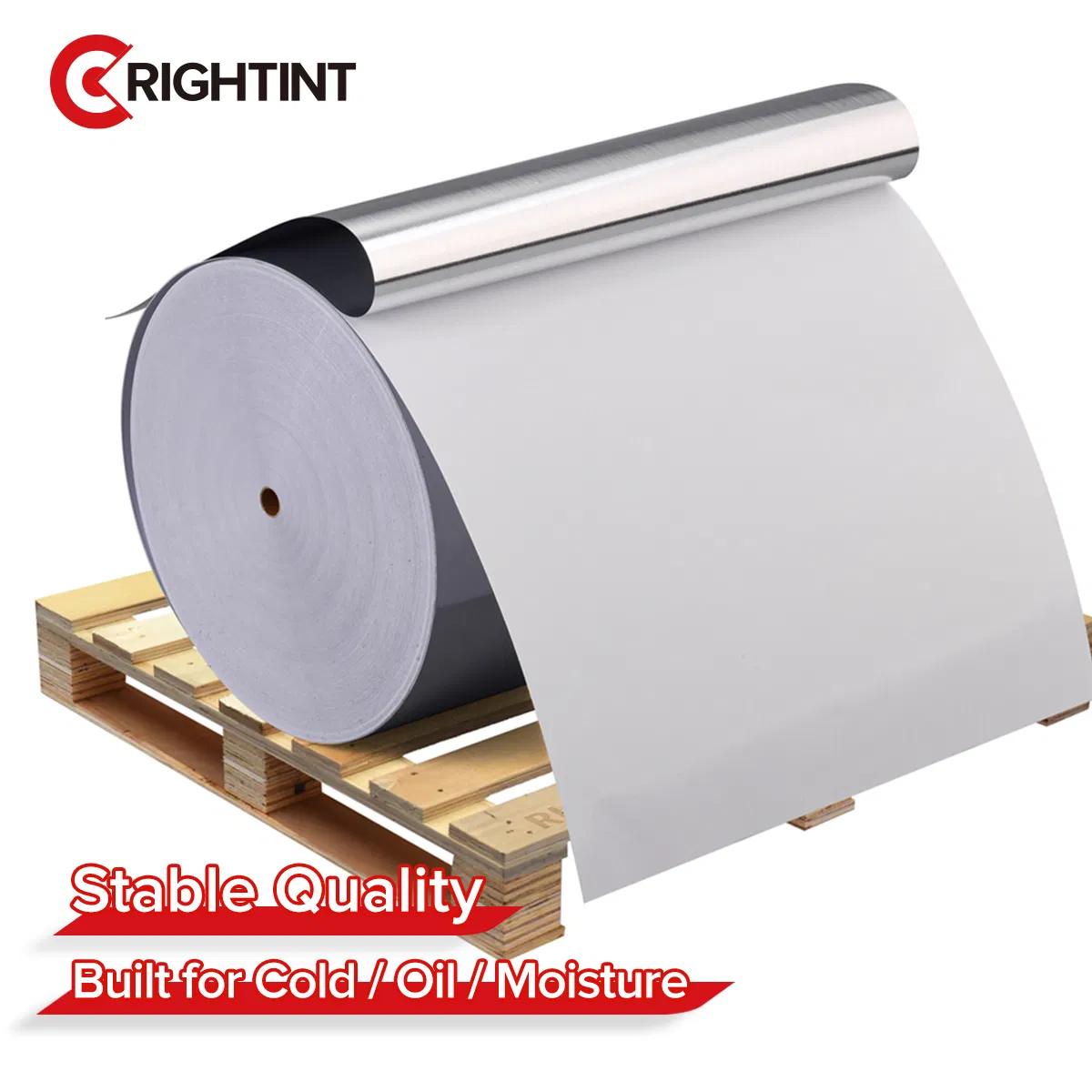 Brushed Silver PET Flexo Sticker Material for Private Label Appliance Packaging