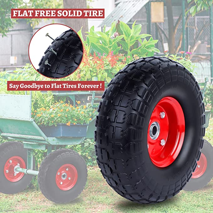 Heavy Duty 410/350-4 Maxtop Flat Free PU Foam Trolley Wheel