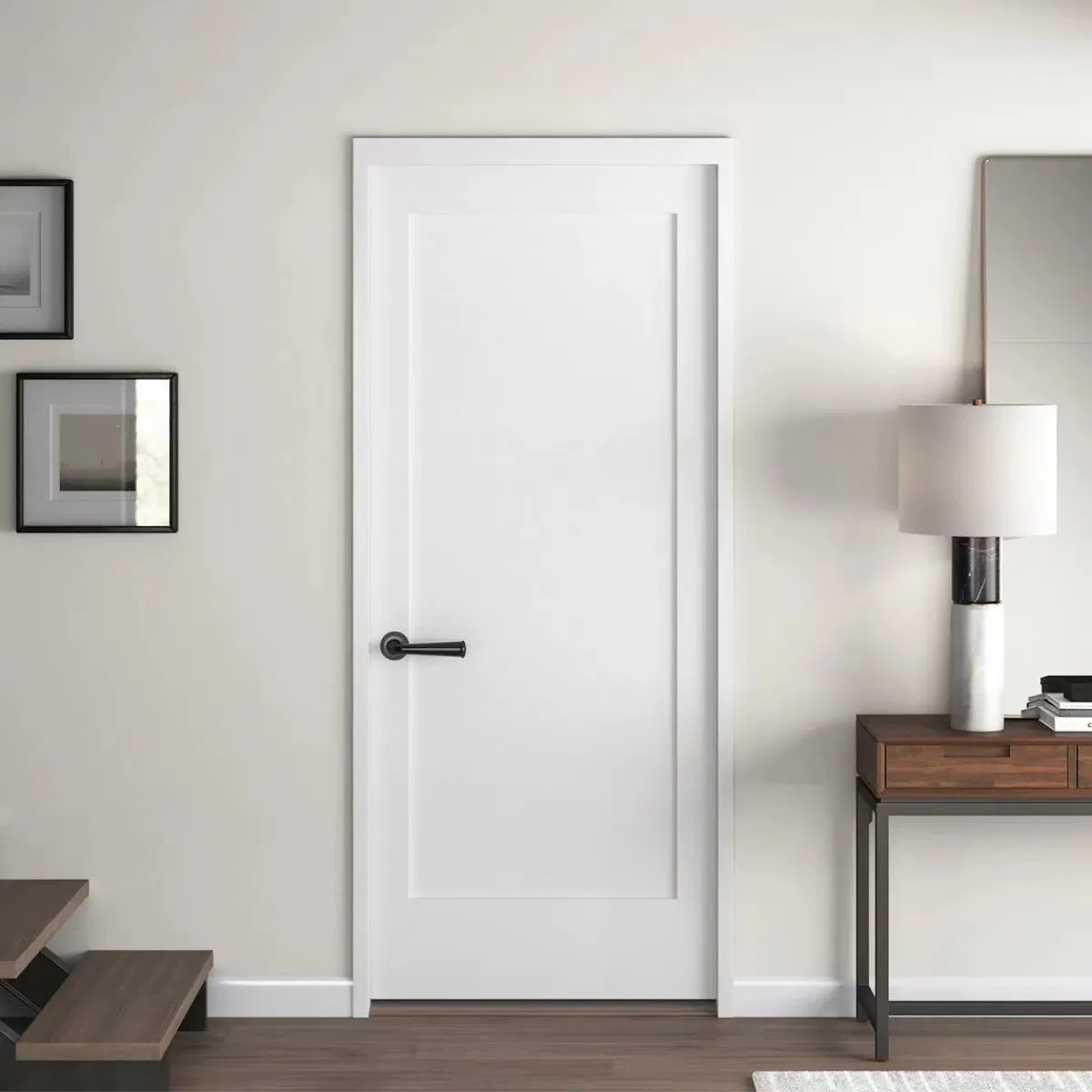 Customize Design Solid Wood Interior Door Toilet Bedroom Wooden Timber Doors for House