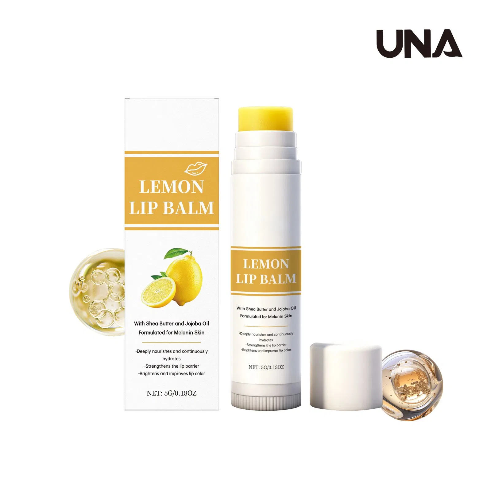 Lemon Turmeric Soothing Lip Balm - Soothes and Brightens Lip Skin, Moisturizing and Softening, Lip Balm