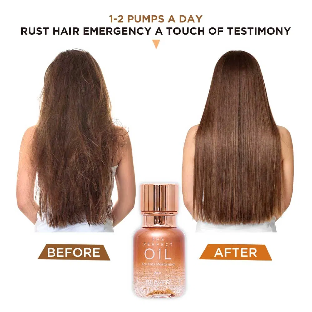 Beaver Private Label 24K Hair Treatment Essential Argan Oil Hair Serum Oil