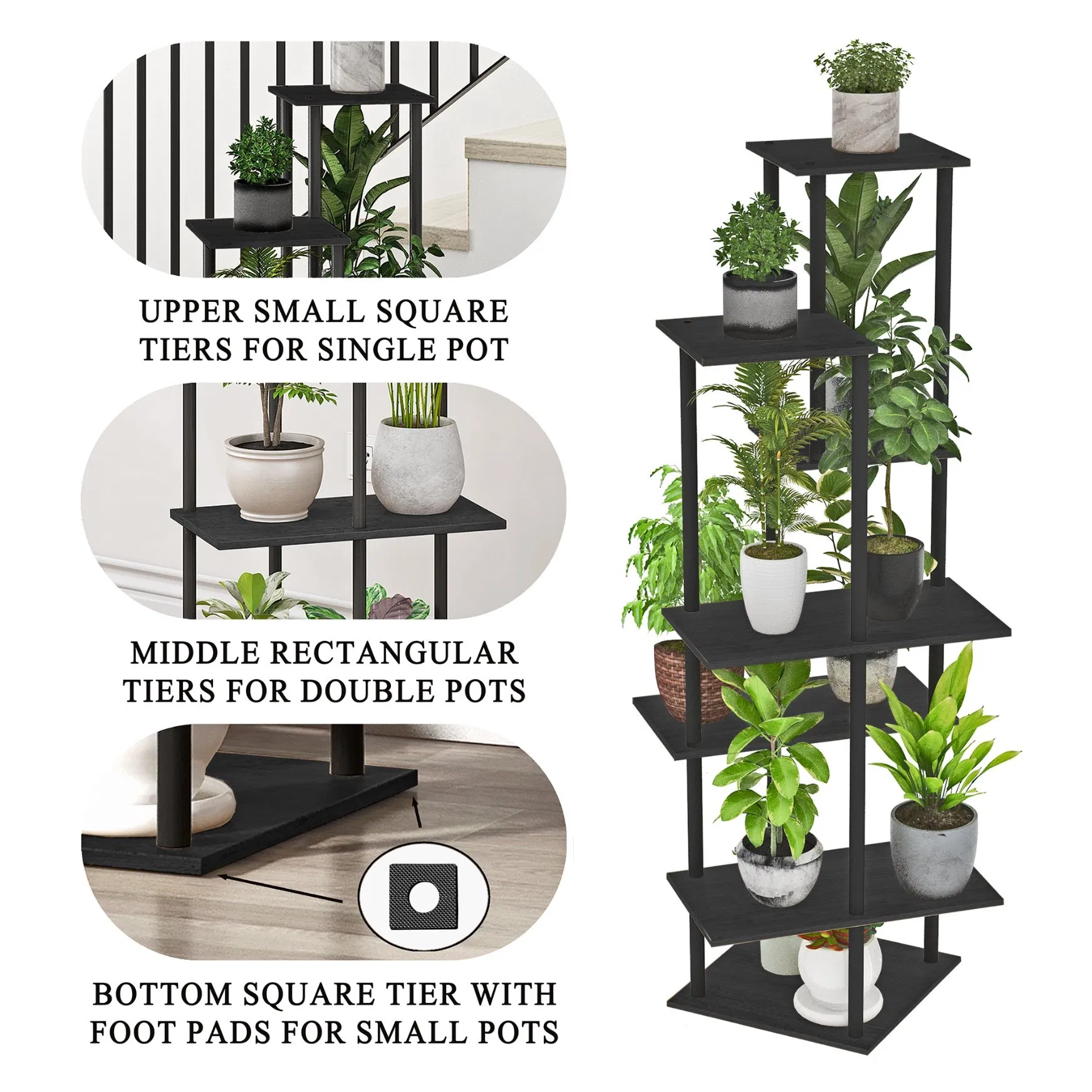 Rustproof Sturdy and Stable Easy to Install Multi-Layer Plant Shelf