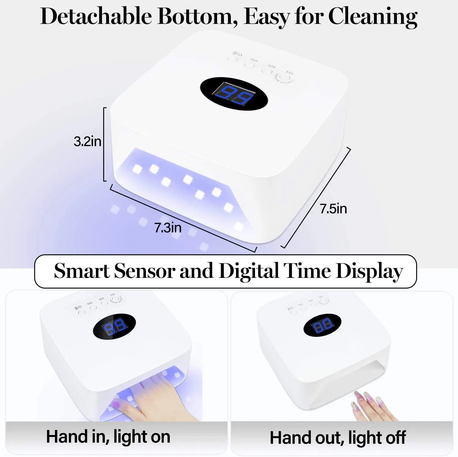 Cordless LED 54W Rechargeable UV LED Nail Lamp