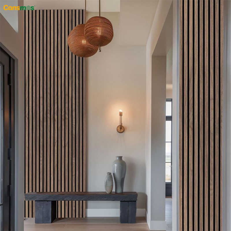 Soundproof Slat Wooden Diffuse Absorption Acoustic Pet Felt Building Material Ceiling Panel