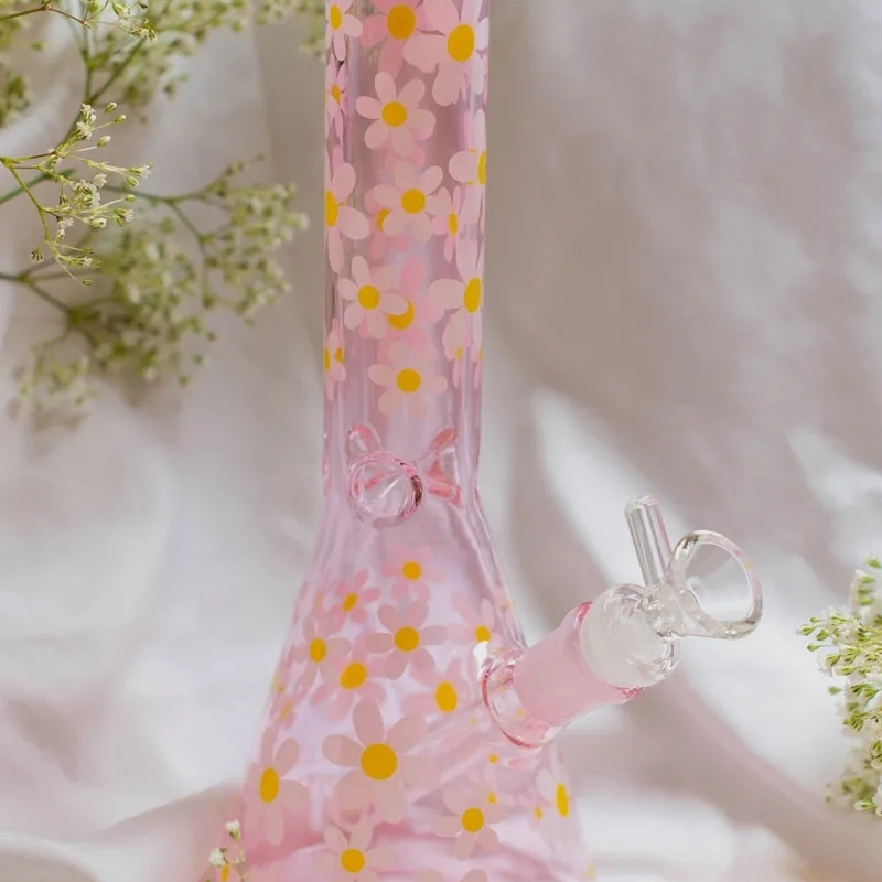 Бонг Daisy Pink Glass с ледогенератором и перком, 25 см