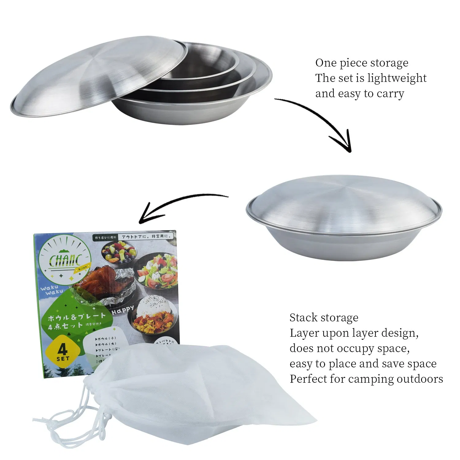 Plates and Bowls Camping Set Family DIY Pattern Set