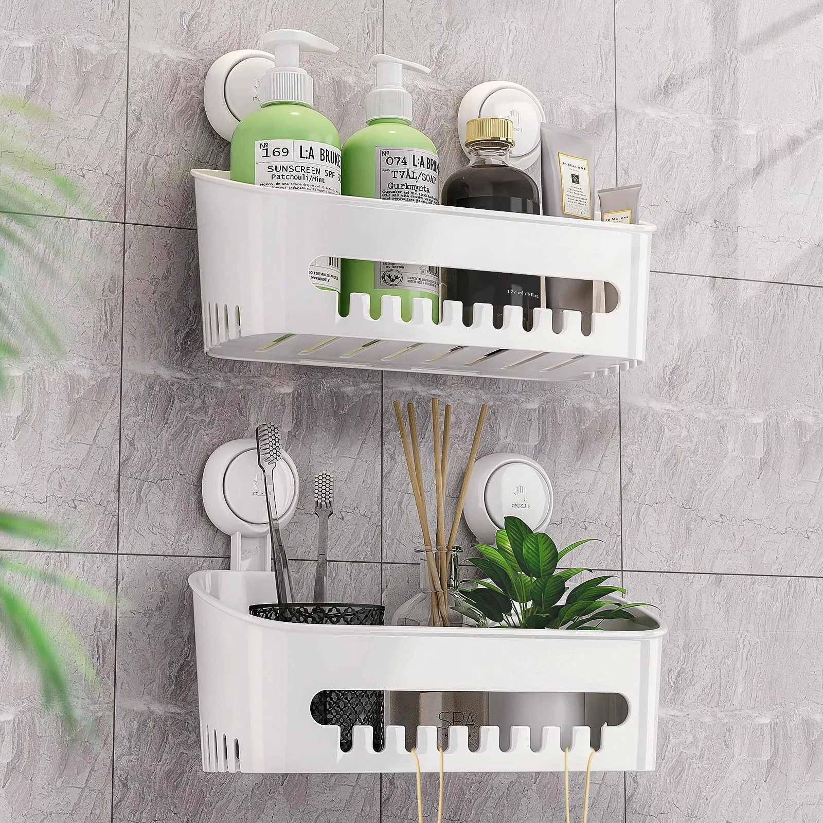 Special Offer Price Bathroom Basket Wall Mounted Organizer Plastic Shower Bathtub Rack