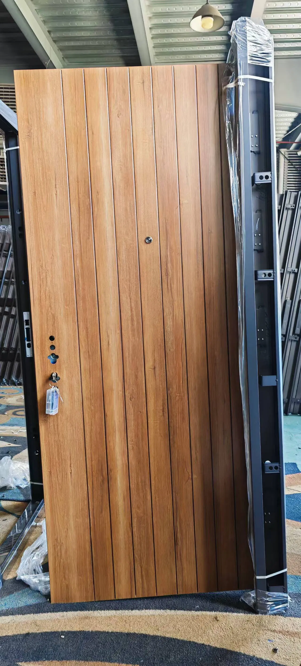 New Italian Design Entrance Exterior Iron Metal Security Steel Door 3FT 4FT Wooden Styles for House