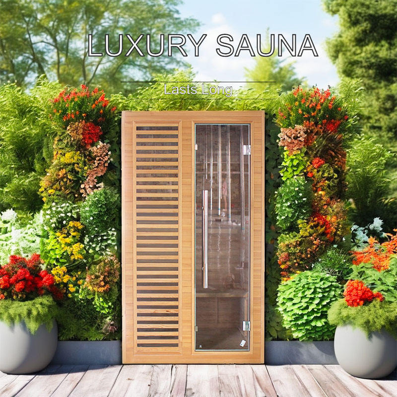 Luxury 1-2 Person Hemelock Wood Solid Wood Sauna Rooms Indoor Far Infrared Sauna for Sale