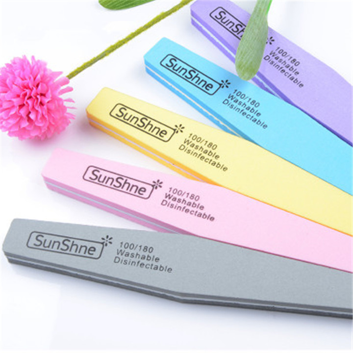 110/180 Grits Diamond Square Disposable Sponge Nail Files for Nails