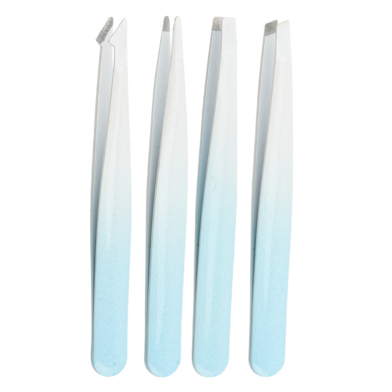 Stainless Steel Gradient Lash Lifting Eyelash Beauty Makeup Eyebrow Trimming Tweezer Set