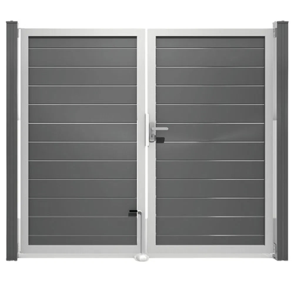 Outdoor DIY Aluminum Post WPC Composite Garden Fence and Gates Wood Plastic Composite Outdoor Gate Panel