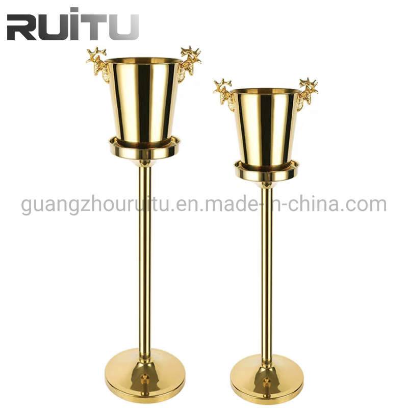 Home Supply Bufetera Juice Gold Utensil Set Stainless Steel Cooper Ice Cooler Champagne Ice Buckets Stand Vodka and Wine Chiller Wholesale Ice Bucket Beer