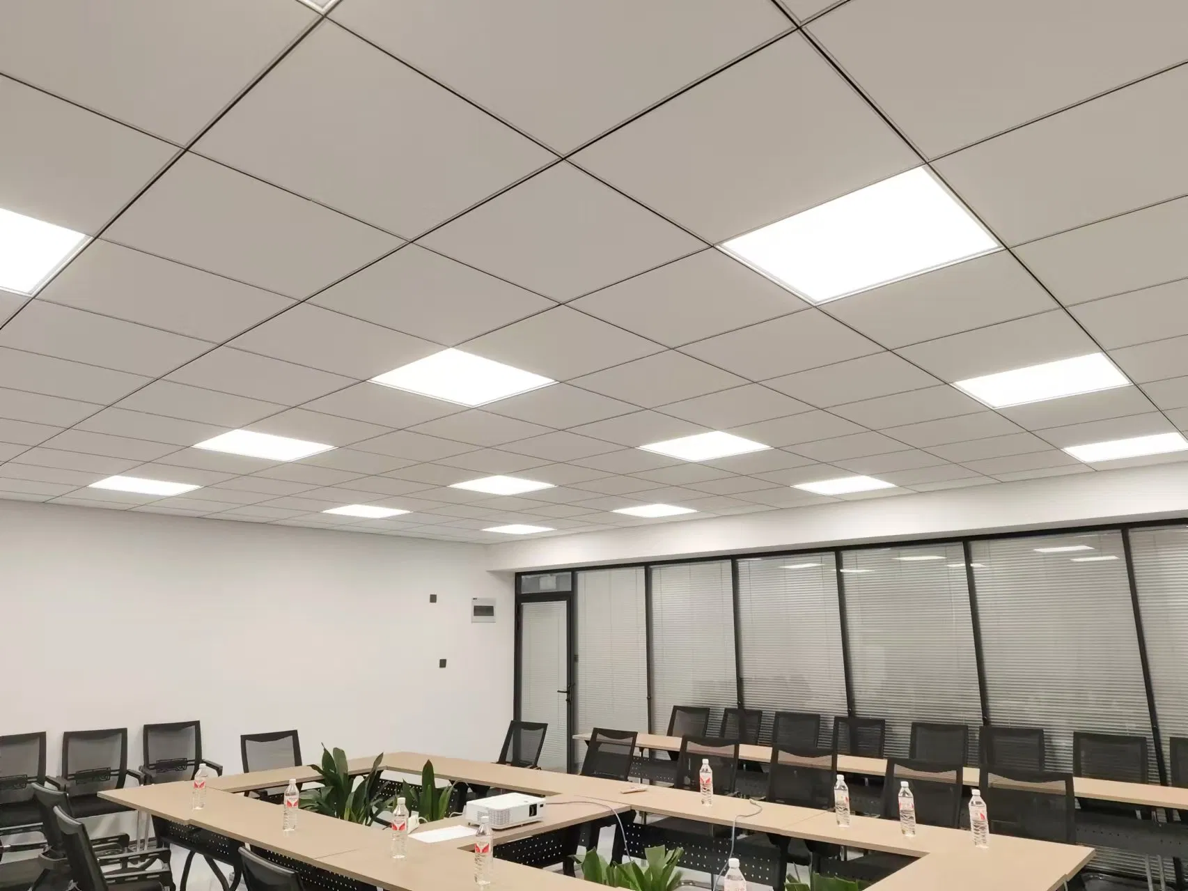 Panovf Factory Supply Fiberglass Acoustical Panel 20mm Sound Absorbing 60*60cm Tegular Fiberglass Acoustic Ceiling