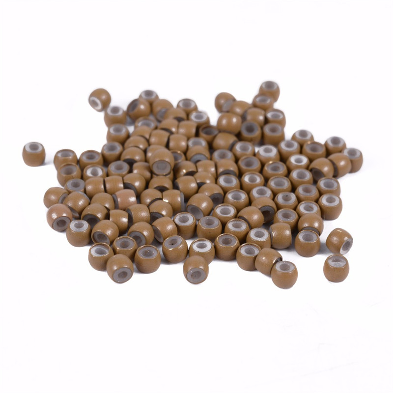 Нано-кольца для наращивания волос 3.0 мм, силиконовые, медные