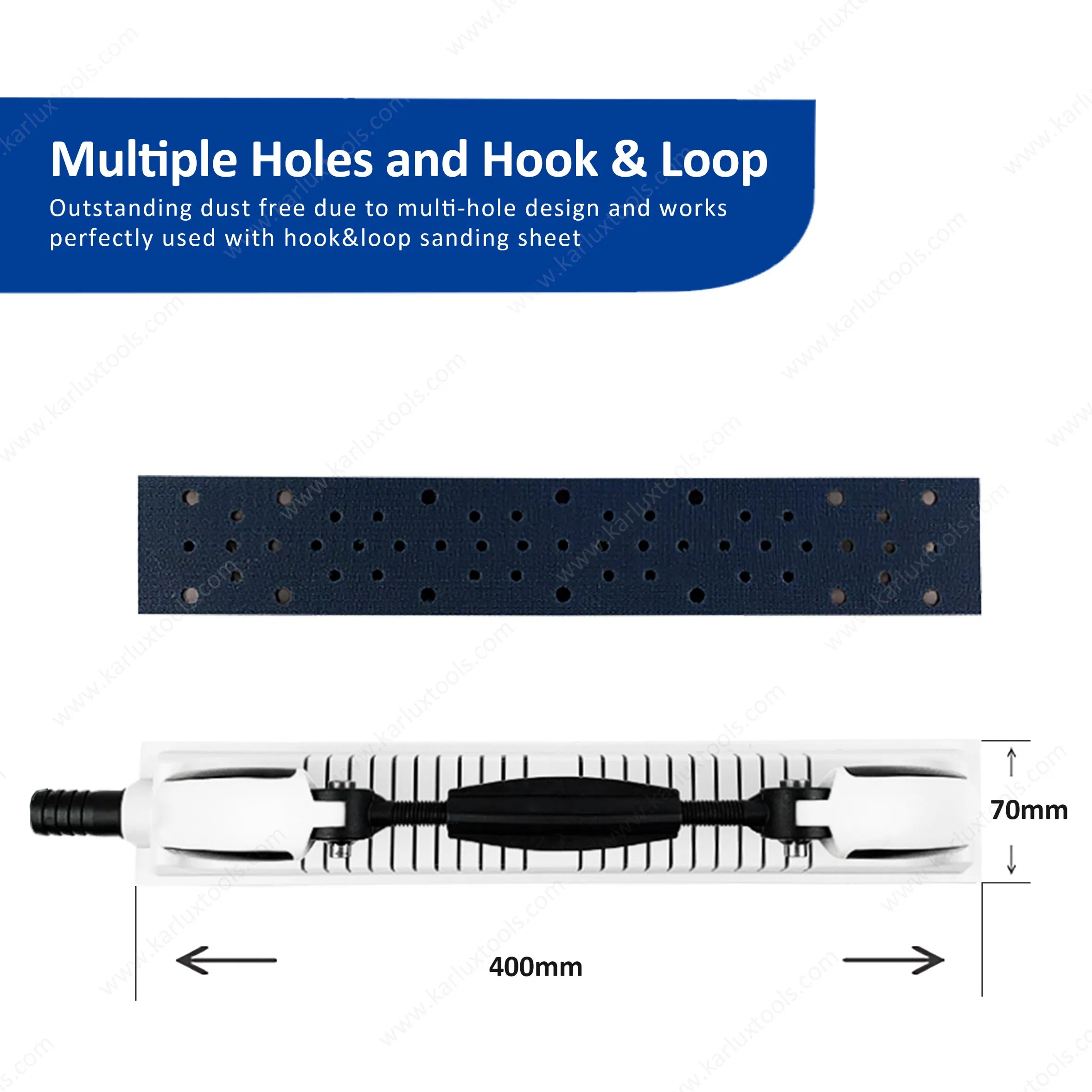 70*400mm Hook and Loop Abrasive Tool Sanding Pad Adjustable Sanding Board