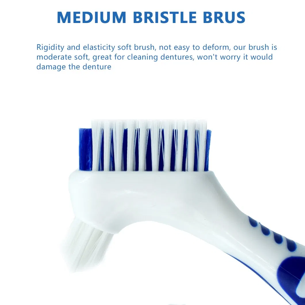 False Teeth Denture Brushes with Double Sided Denture Cleaning Toothbrush