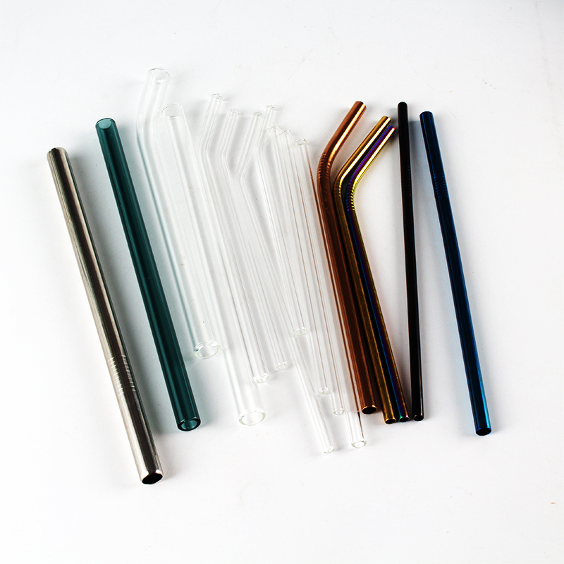 Eco Friendly Borosilicate Glass Clear Color Straw Glass Straw
