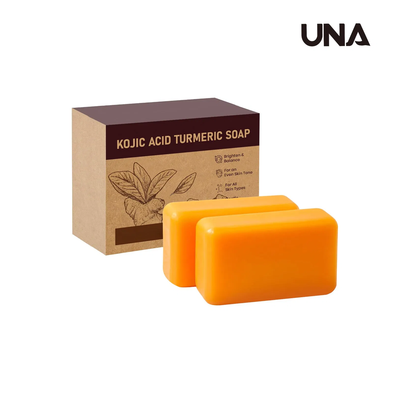 Turmeric Soap - Cleans Pores, Rejuvenates Skin, Locks in Moisture, Nourishes and Moisturizes Body Skin, Suitable for Whole Body