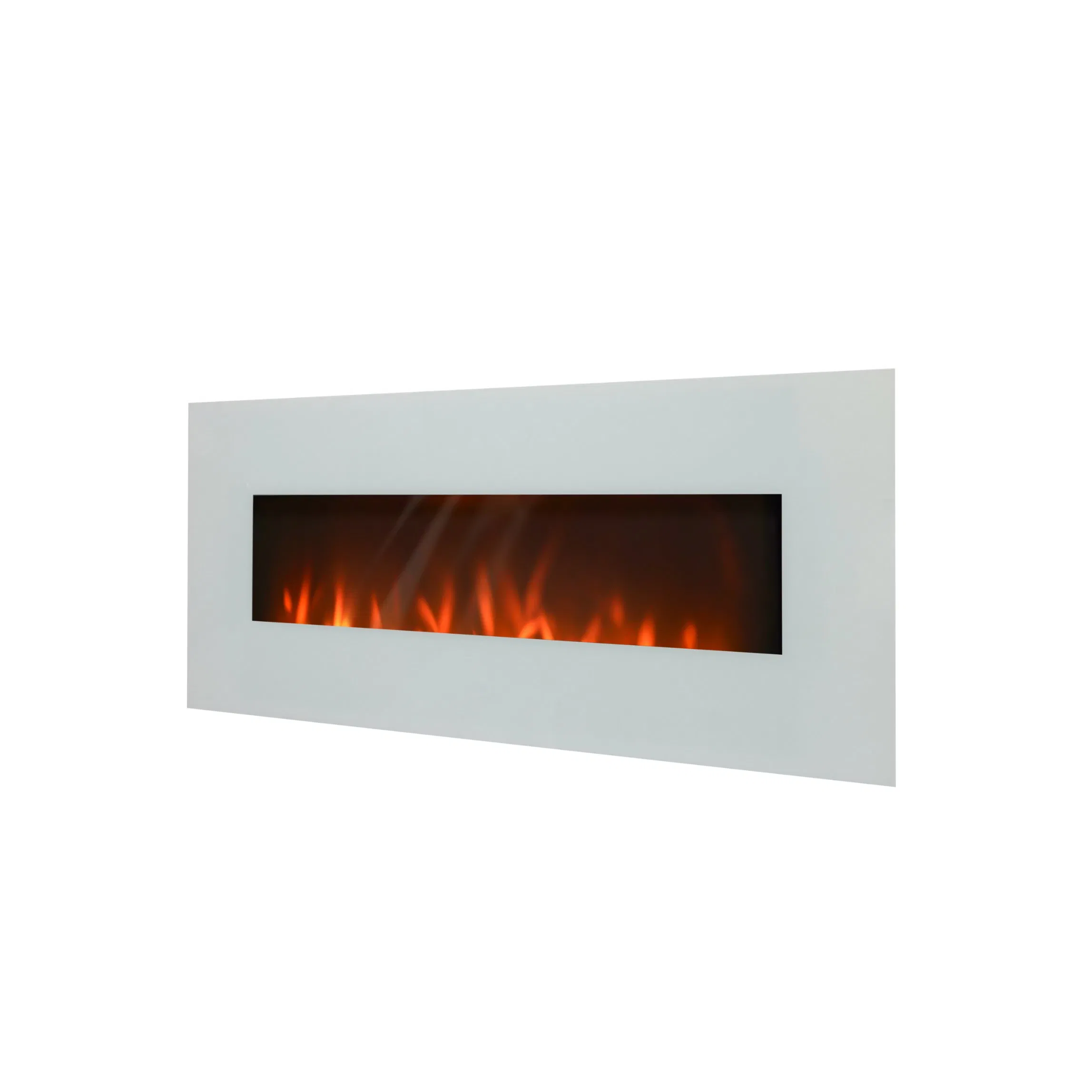 Modern White Electric Fireplace Wall-Mounted High Quality Remote Control Easy Insert for Indoor Use
