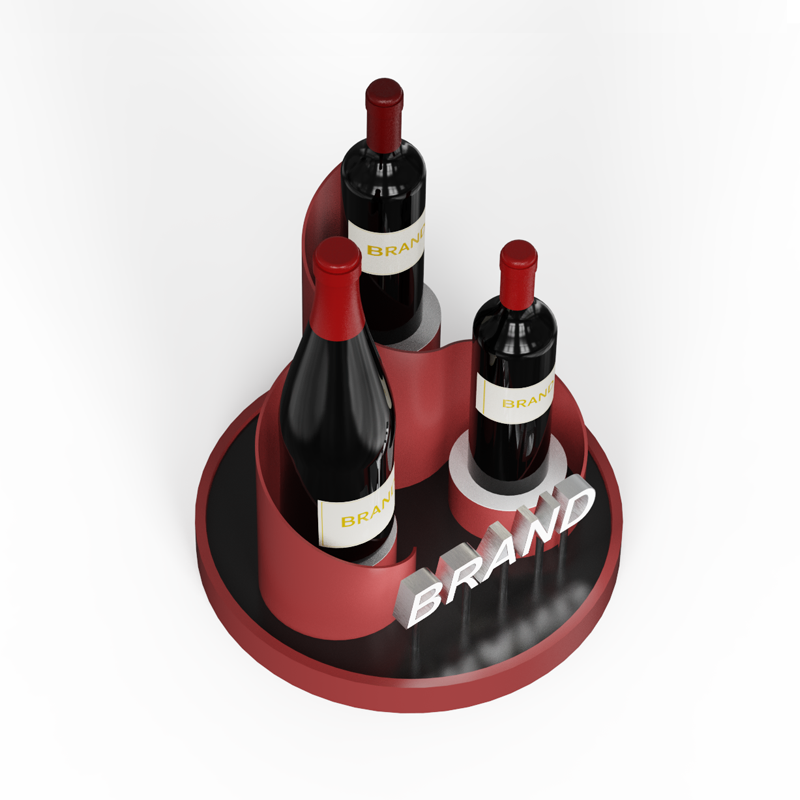 Custom Acrylic LED Light Wine Bottle Display Holder Floor Standing Bar Presenter