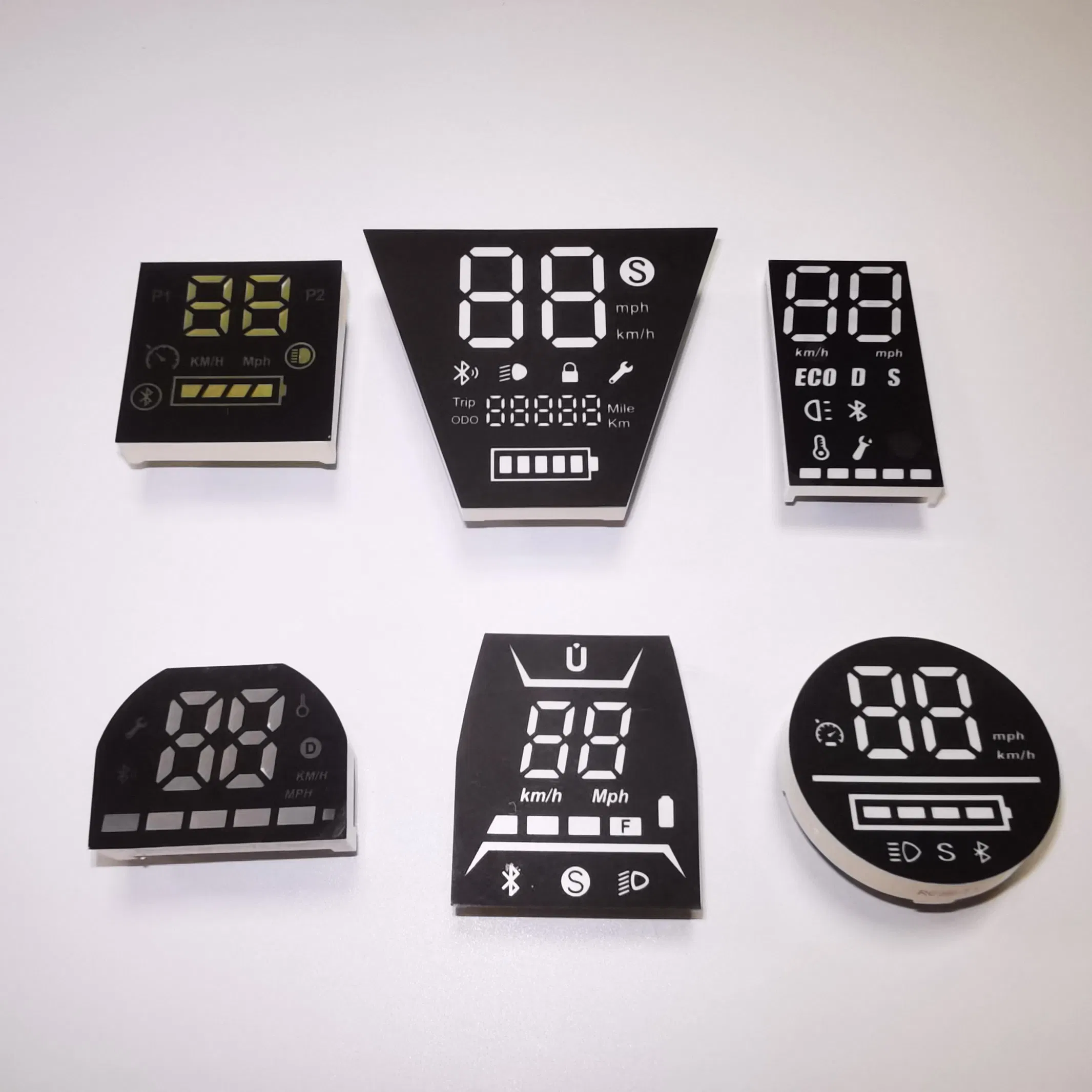 Super Bright White Color Custom Segment LED Display 35mm Diameter for Electromobile