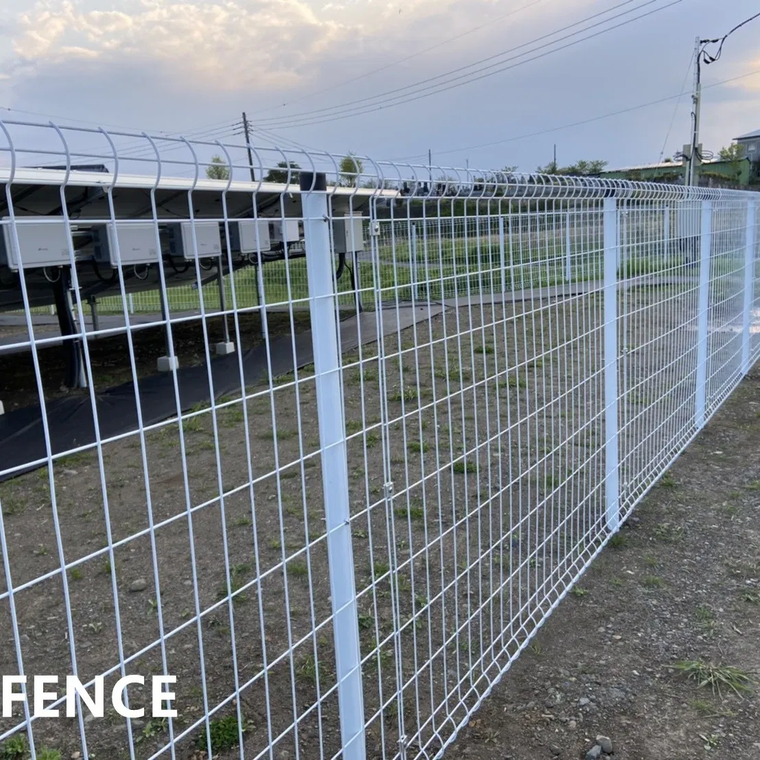 Japanese Type White / Brown Powder Coated Galvanized Welded Fence for Solar Farm Protection