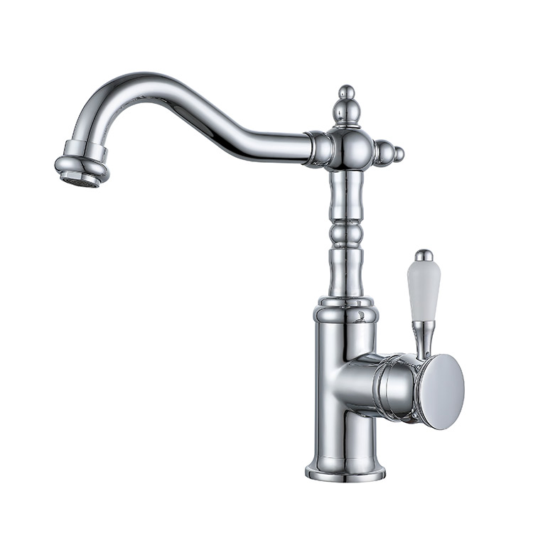 UK, Europe, Australia Classical Chromed Finish Single Lever Handle Brass Kitchen Faucet Mixer