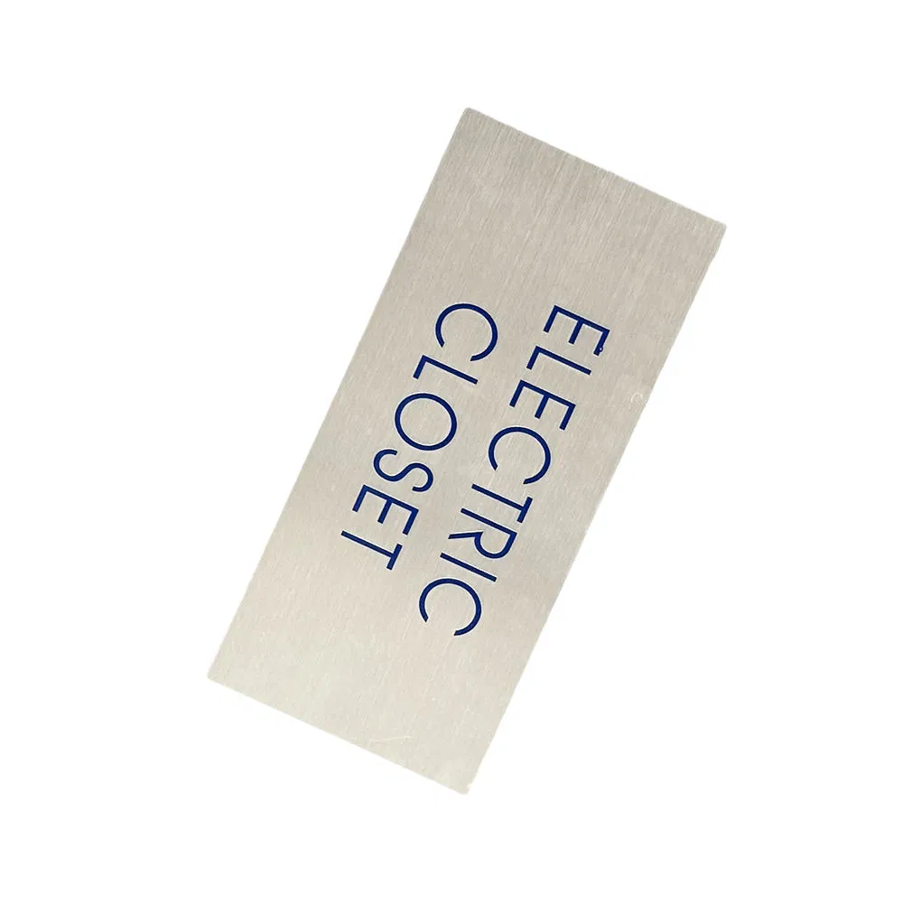 Industrial Metal Nameplate Sign, Brushed Stainless Steel Engraved Logo Plate